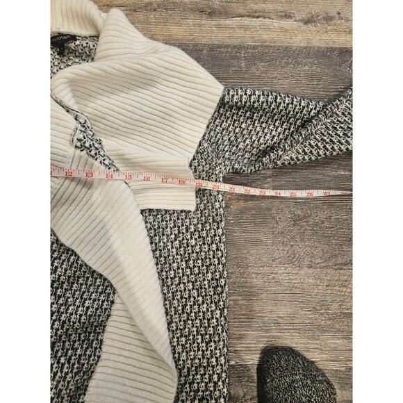 Banana republic wool floppy collar open cardigan wrap knit sweater medium - Picture 3 of 7